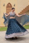 ATTRACTIVE GEORGETTE SEQUENCE EMBROIDERY WORK LEHENGA CHOLI WITH DUPATTA FESTIVAL WEAR WHOLESALE PRICE ETHNIC GARMENT (9)