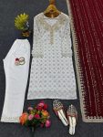 ATTRACTIVE GEORGETTE THREAD SEQUENCE WORK TOP BOTTOM WITH DUPATTA PARTY WEAR WHOLESALE PRICE ETHNIC GARMENT (2)