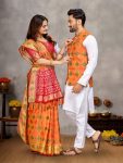 ATTRACTIVE J-CARD SILK WEAVING WORK COUPLE WEAR WHOLESALE PRICE ETHNIC GARMENT (5)
