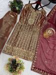 ATTRACTIVE JIMMY CHOO EMBROIDERY SEQUENCE WORK TOP PANT WITH DUPATTA CASUAL WEAR WHOLESALE PRICE ETHNIC GARMENT (3)