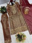 ATTRACTIVE JIMMY CHOO EMBROIDERY SEQUENCE WORK TOP PANT WITH DUPATTA CASUAL WEAR WHOLESALE PRICE ETHNIC GARMENT (3)