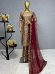 ATTRACTIVE JIMMY CHOO EMBROIDERY SEQUENCE WORK TOP PANT WITH DUPATTA CASUAL WEAR WHOLESALE PRICE ETHNIC GARMENT (3)