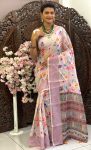 ATTRACTIVE LINEN DIGITAL PRINT WITH SEQUENCE BORDER WORK SAREE WITH UNSTITCHED BOLUSE CASUAL WEAR WHOLESALE PRICE ETHNIC GARMENT (5)