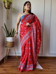 ATTRACTIVE LINEN DIGITAL PRINT WORK SAREE WITH UNSTITCHED BOLUSE OFFICE WEAR WHOLESALE PRICE ETHNIC GARMENT (18)