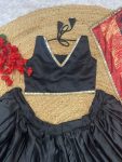 ATTRACTIVE MALAI SILK PLAIN LEHENGA CHOLI WITH DIGITAL PRINT AND MIRROR WORK DUPATTA FESTIVAL WEAR WHOLESALE PRICE ETHNIC GARMENT (3)