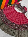 ATTRACTIVE MUSLIN COTTON DIGITAL PRINT AND EMBROIDERY SEQUENCE WORK LEHENGA CHOLI WITH DUPATTA FESTIVAL WEAR WHOLESALE PRICE ETHNIC GARMENT (3)