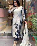 ATTRACTIVE MUSLIN DIGITAL PRINT WORK TOP BOTTOM WITH DUPATTA CASUAL WEAR WHOLESALE PRICE ETHNIC GARMENT (19)