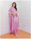 ATTRACTIVE MUSLIN DIGITAL PRINT WORK TOP BOTTOM WITH DUPATTA FESTIVAL WEAR WHOLESALE PRICE ETHNIC GARMENT (2)