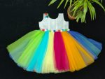 ATTRACTIVE NET FRONT SIDE CHICKEN WORK AND ROSES KIDS FROCK PARTY WEAR WHOLESALE PRICE ETHNIC GARMENT (4)