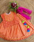 ATTRACTIVE RAYON BANDHEJ PRINTED KID’S LEHENGA CHOLI WITH DUPATTA PARTY WEAR WHOLESALE PRICE ETHNIC GARMENT (2)