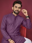 ATTRACTIVE RAYON EMBROIDERY AND SEQUENCE WORK MENS KURTA PAJAMA FESTIVAL WEAR WHOLESALE PRICE ETHNIC GARMENT (8)