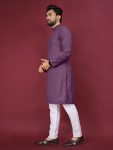 ATTRACTIVE RAYON EMBROIDERY AND SEQUENCE WORK MENS KURTA PAJAMA FESTIVAL WEAR WHOLESALE PRICE ETHNIC GARMENT (8)