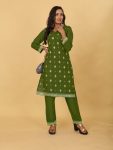 ATTRACTIVE RAYON EMBROIDERY SEQUENCE WORK KURTI PANT OFFICE WEAR WHOLESALE PRICE ETHNIC GARMENT (14)