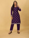 ATTRACTIVE RAYON EMBROIDERY SEQUENCE WORK KURTI PANT OFFICE WEAR WHOLESALE PRICE ETHNIC GARMENT (20)