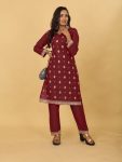 ATTRACTIVE RAYON EMBROIDERY SEQUENCE WORK KURTI PANT OFFICE WEAR WHOLESALE PRICE ETHNIC GARMENT (36)