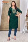 ATTRACTIVE RAYON EMBROIDERY SEQUENCE WORK ONLY KURTI CASUAL WEAR WHOLESALE PRICE ETHNIC GARMENT (1)