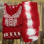 ATTRACTIVE RAYON EMBROIDERY WORK KURTI PANT WITH DUPATTA CASUAL WEAR WHOLESALE PRICE ETHNIC GARMENT (4)