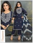 ATTRACTIVE RAYON EMBROIDERY WORK KURTI PANT WITH DUPATTA CASUAL WEAR WHOLESALE PRICE ETHNIC GARMENT (2)