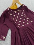 ATTRACTIVE RAYON EMBROIDERY WORK ONE PICE CASUAL WEAR WHOLESALE PRICE ETHNIC GARMENT (8)