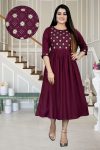 ATTRACTIVE RAYON EMBROIDERY WORK ONE PICE CASUAL WEAR WHOLESALE PRICE ETHNIC GARMENT (8)