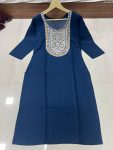 ATTRACTIVE RAYON EMBROIDERY WORK WOMENS KURTI ONLY CASUAL WEAR WHOLESALE PRICE ETHNIC GARMENT (6)