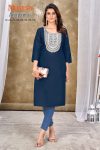 ATTRACTIVE RAYON EMBROIDERY WORK WOMENS KURTI ONLY CASUAL WEAR WHOLESALE PRICE ETHNIC GARMENT (5)