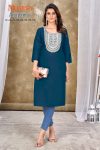 ATTRACTIVE RAYON EMBROIDERY WORK WOMENS KURTI ONLY CASUAL WEAR WHOLESALE PRICE ETHNIC GARMENT (6)