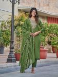 ATTRACTIVE RAYON SEQUENCE CODING EMBROIDERY WORK TOP BOTTOM WITH DUPATTA FESTIVAL WEAR WHOLESALE PRICE ETHNIC GARMENT (4)