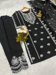 ATTRACTIVE ROMAN SILK EMBROIDERY SEQUENCE WORK TOP BOTTOM WITH DUPATTA PARTY WEAR WHOLESALE PRICE ETHNIC GARMENT (3)