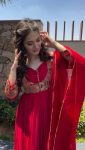 ATTRACTIVE ROMAN SILK THREAD WITH SEQUENCE WORK GOWN BOTTOM WITH DUPATTA FESTIVAL WEAR WHOLESALE PRICE ETHNIC GARMENT (1)
