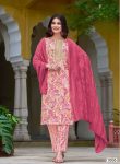 ATTRACTIVE SILK EMBROIDERY AND PRINT WORK TOP PANT WITH DUPATTA CASUAL WEAR WHOLESALE PRICE ETHNIC GARMENT (14)