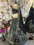 ATTRACTIVE SILK EMBROIDERY SEQUENCE ZARI WORK LEHENGA CHOLI WITH DUPATTA WEDDING WEAR WHOLESALE PRICE ETHNIC GARMENT (5)