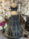 ATTRACTIVE SILK EMBROIDERY SEQUENCE ZARI WORK LEHENGA CHOLI WITH DUPATTA WEDDING WEAR WHOLESALE PRICE ETHNIC GARMENT (5)