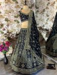 ATTRACTIVE SILK EMBROIDERY SEQUENCE ZARI WORK LEHENGA CHOLI WITH DUPATTA WEDDING WEAR WHOLESALE PRICE ETHNIC GARMENT (5)