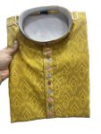 ATTRACTIVE SILK JACQUARD EMBROIDERY PATTI AND FANCY BUTTON WORK MENS KURTA PAJAMA FESTIVAL WEAR WHOLESALE PRICE ETHNIC GARMENT (2)