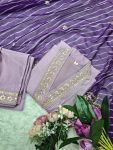 ATTRACTIVE VISCOSE SEQUENCE CODING EMBROIDERY WORK TOP BOTTOM WITH DUPATTA CASUAL WEAR WHOLESALE PRICE ETHNIC GARMENT (8)