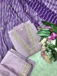 ATTRACTIVE VISCOSE SEQUENCE CODING EMBROIDERY WORK TOP BOTTOM WITH DUPATTA CASUAL WEAR WHOLESALE PRICE ETHNIC GARMENT (8)