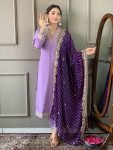 ATTRACTIVE VISCOSE SEQUENCE CODING EMBROIDERY WORK TOP BOTTOM WITH DUPATTA CASUAL WEAR WHOLESALE PRICE ETHNIC GARMENT (8)