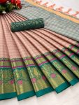 Aura-Cotton-Silk-with-Broad-contrast-jacquard-work-border-with-Jacquard-blouse-4-1.jpg