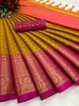 SPECIAL OCCASION AURA COTTON SILK SAREE WITH BEAUTIFUL COLOR COLLECTION  MUSTARD