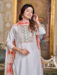 BOLLYWOOD CHANDERI SILK SEQUENCE CODING EMBROIDERY WORK TOP BOTTOM WITH DUPATTA FESTIVAL WEAR WHOLESALE PRICE ETHNIC GARMENT (18)