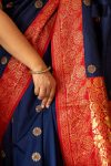 DESIGNER BANARASI SILK BROCADE WITH ZARI WORK SAREE WITH UNSTITCHED BLOUSE FESTIVAL WEAR WHOLESALE PRICE ETHNIC GARMENT (5)