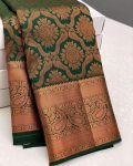 DESIGNER BANARASI SILK GOLD ZARI WEAVING WORK SAREE WITH USNTITCHED BLOUSE PARTY WEAR WHOLESALE PRICE ETHNIC GARMENT (4)