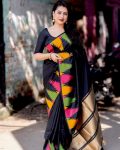 DESIGNER BANARASI SILK WEAVING WORK SAREE WITH UNSTITCHED BLOUSE FESTIVAL WEAR WHOLESALE PRICE ETHNIC GARMENT (5)