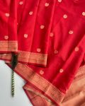 DESIGNER BANARASI SOFT SILK GOLDEN ZARI WORK SAREE WITH UNSTITCHED BLOUSE PARTY WEAR WHOLESALE PRICE ETHNIC GARMENT (2)