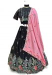 DESIGNER CHINON EMBROIDERY SEQUENCE WORK LEHENGA CHOLI WITH DUPATTA PARTY WEAR WHOLESALE PRICE ETHNIC GARMENT (3)