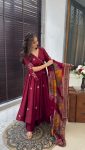 DESIGNER CHINON EMBROIDERY WORK GOWN PALAZZO WITH DUPATTA PARTY WEAR WHOLESALE PRICE ETHNIC GARMENT ‘ (3)