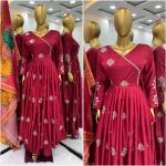 DESIGNER CHINON EMBROIDERY WORK GOWN PALAZZO WITH DUPATTA PARTY WEAR WHOLESALE PRICE ETHNIC GARMENT ‘ (3)