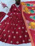 DESIGNER CHINON EMBROIDERY WORK GOWN PALAZZO WITH DUPATTA PARTY WEAR WHOLESALE PRICE ETHNIC GARMENT ‘ (3)