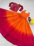DESIGNER CHINON PLAIN GOWN WITH EMBROIDERY SEQUENCE WORK JACKET FESTIVAL WEAR WHOLESALE PRICE ETHNIC GARMENT (6)